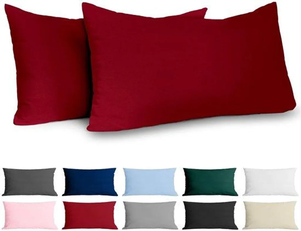 Linge de lit : Taie d'oreiller 40x80 bordeaux tissage serré haute qualité