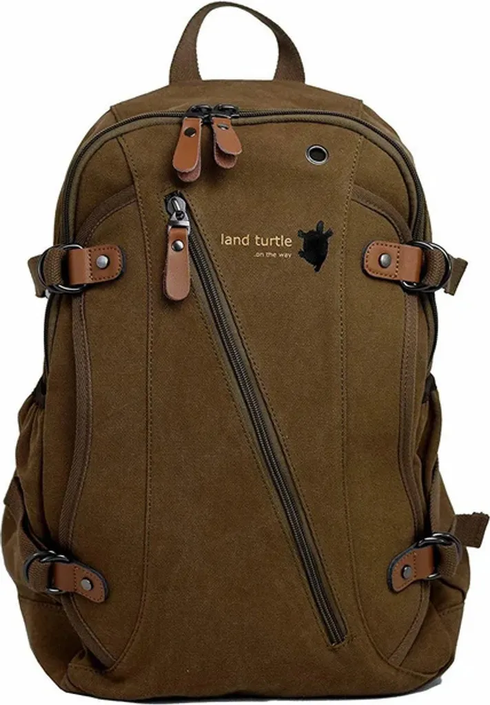 Land Turtle Sac à dos 25L en Toile avec Compartiments Pratiques Gris