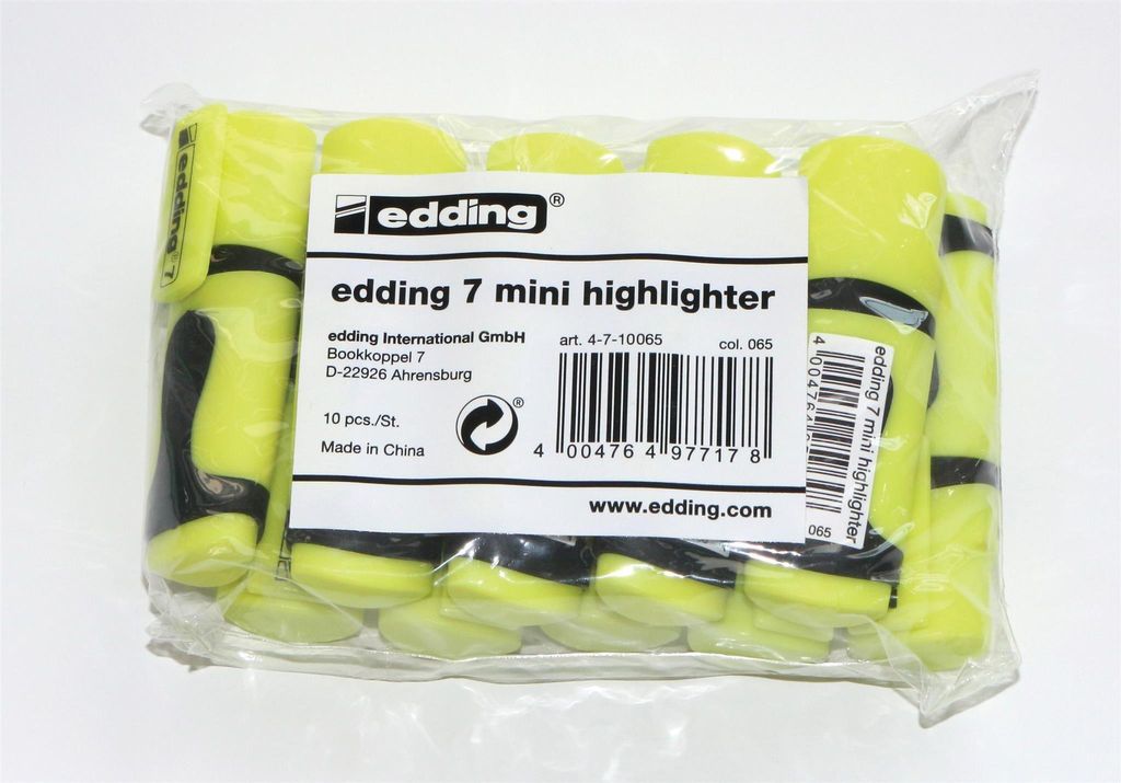 Edding Textmarker Mini 7 1-3 mm neongelb 10er-Polybtl. Produktbild 