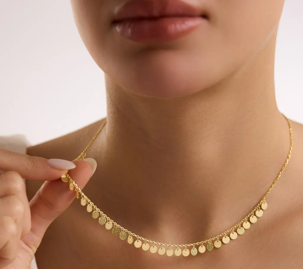 Collier ras de cou minimaliste en argent 925 plaqué or pour femme
