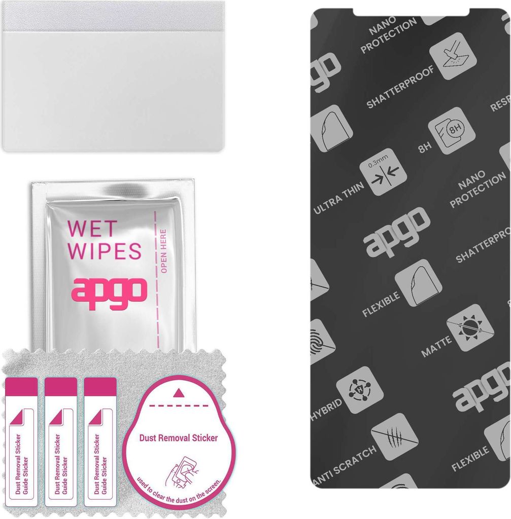 apgo Hybrid Schutzglas, Matt, kompatibel mit Sony Xperia PRO, Flexible Nano Glass, toller Ersatz für Hartglas, kratzfester Displayschutzglas, Disp...