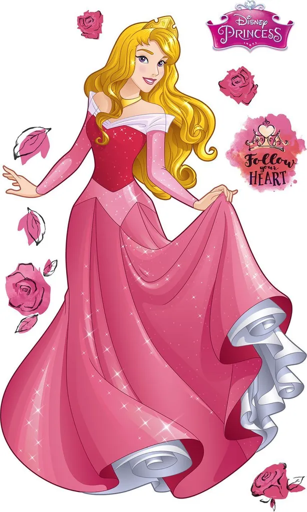 Sticker Géant Aurore Disney Rose 127 x 200 cm - Haute Qualité XXL 612429