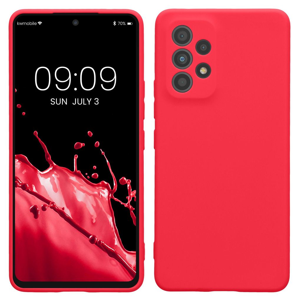 kwmobile Handyhülle für Samsung Galaxy A53 5G Hülle - weiches Handy Silikon Case - Schutzhülle Cover - Neon Pink