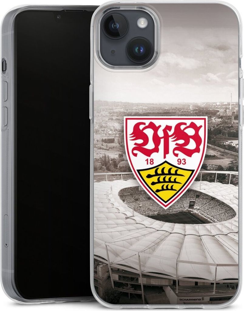 DeinDesign Handyhülle für Apple iPhone 14 Plus Silikon Hülle Case Smartphone Schutzhülle Offizielles Lizenzprodukt Stadion VfB Stuttgart