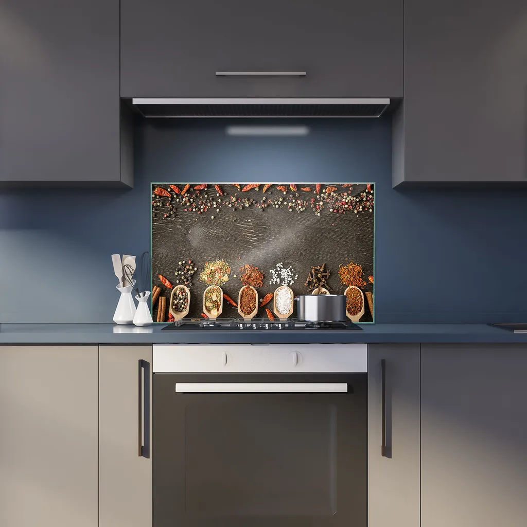 Coperchio per piano cottura in ceramica, vetro per decorazione universale 80x52 spezie colorate - 6