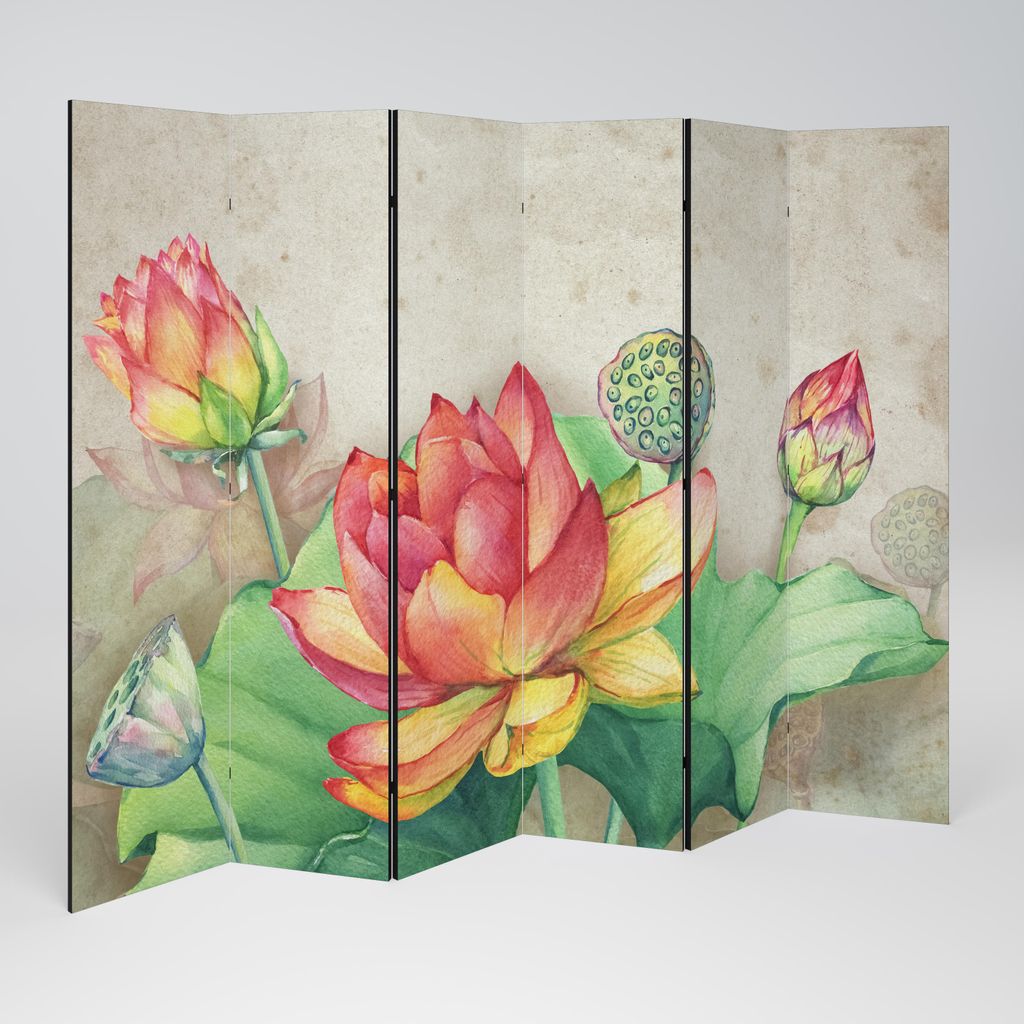 SpaceRebels Paravent Raumteiler - 6-teilig Raumtrenner, Druck 1-Seite - Raumtrenner - Trennwand Wohnung - Room Divider - Spanische Wand Deko Modern...