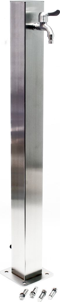 Wiltec eckige Wasserzapfstelle aus Edelstahl 95 cm, Produktbild 