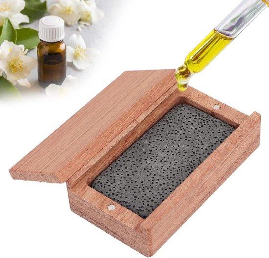 Kompakte Holz-Aromadiffuser für ätherische Öle - tragbare Aromatherapie für Haushalt, Büro, Auto