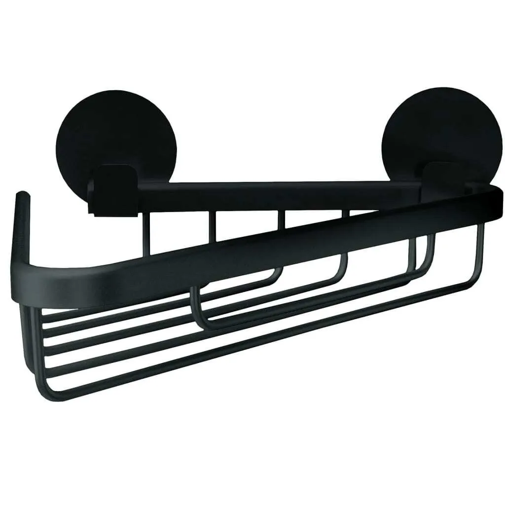 Organizer Doccia Angolare Nero Kleine Wolke Rocco Alluminio 25cm