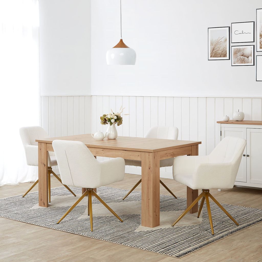 Homestyle4u Esstisch ausziehbar 160-200 x 90 cm Braun Esszimmertisch Küchentisch