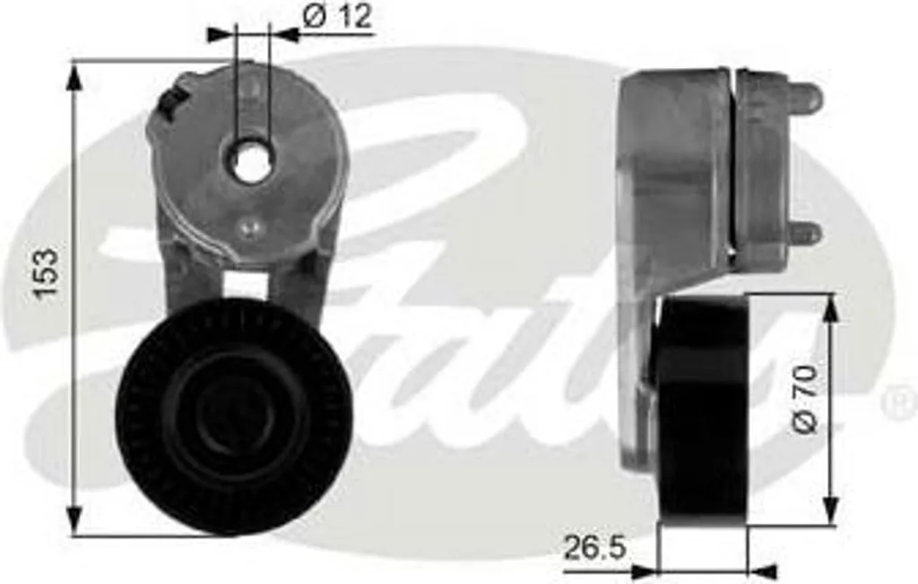 Galet tendeur de courroie accessoire pour Jeep Wrangler et Cherokee Gates