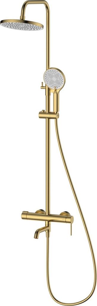 Avapax | Regendusche Mit Armatur - Gold Gebürstet - Dreifunktionale Dusche - 3 In 1 - Duscharmatur