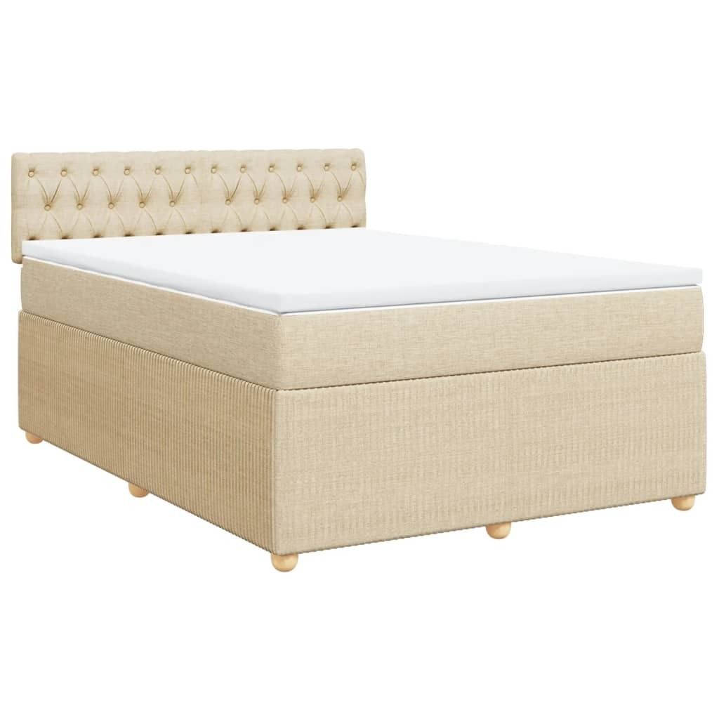 Best Möbel Boxspringbett mit Matratze - modernes Design - Creme 140x200 cm Stoff - Doppelbett A3287491