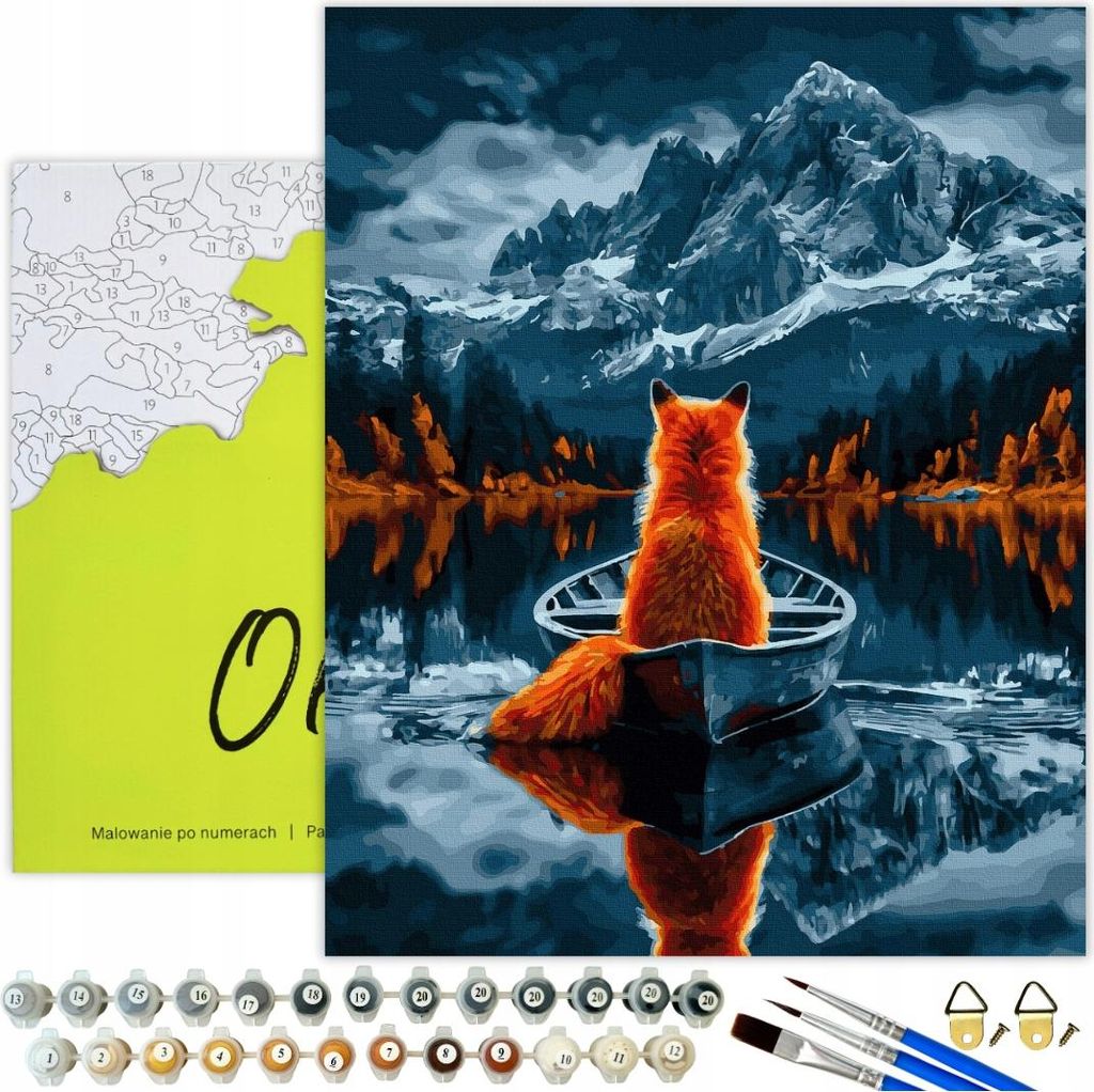 Oh Art! Malen nach Zahlen Set Tiere 50x40 cm DIY Leinwand mit Rahmen, 30 Acrylfarben und 3 Pinseln – Kreatives Malvergnügen für Erwachsene und ...