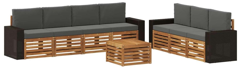 vidaXL Sofagarnituren mit Kissen 8 pcs Massivholz Akazie