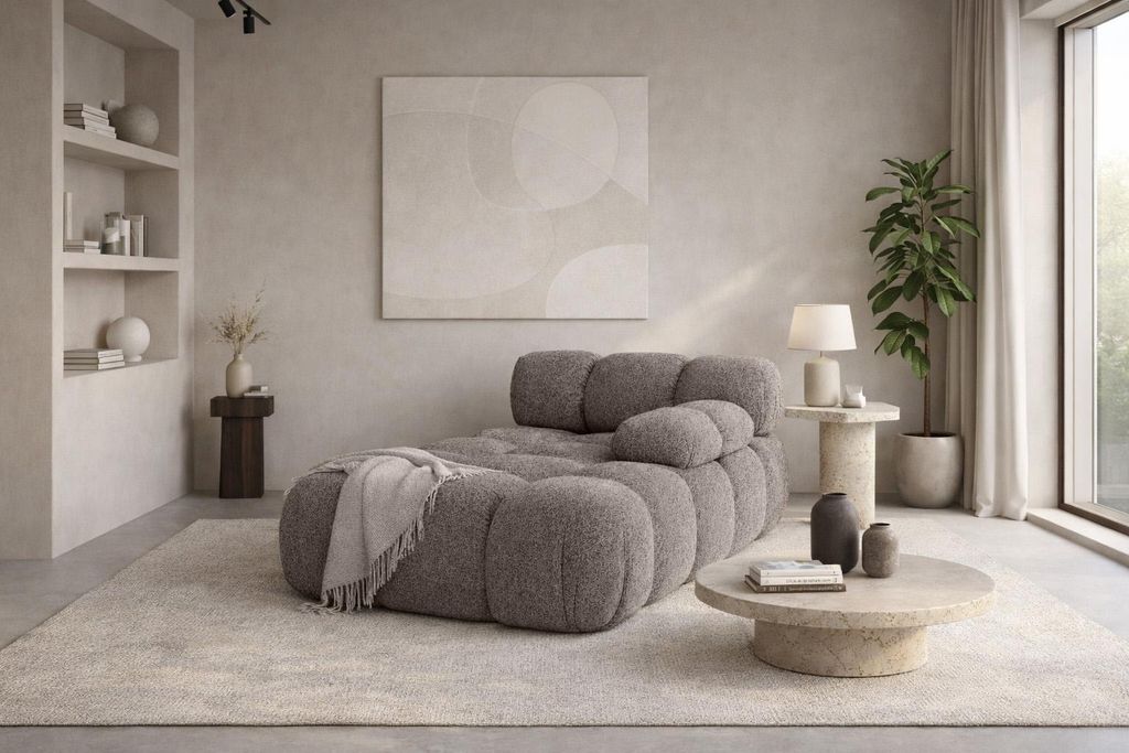 Kaiser Möbel Chaiselongue modular, Bouclé-Stoff Abriamo, Produktbild 