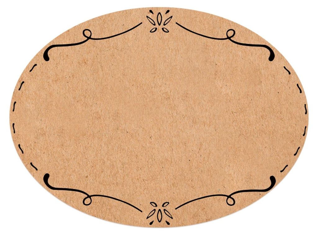 200 Aufkleber auf Rolle Kraftpapier-Optik braun 6x4,5cm