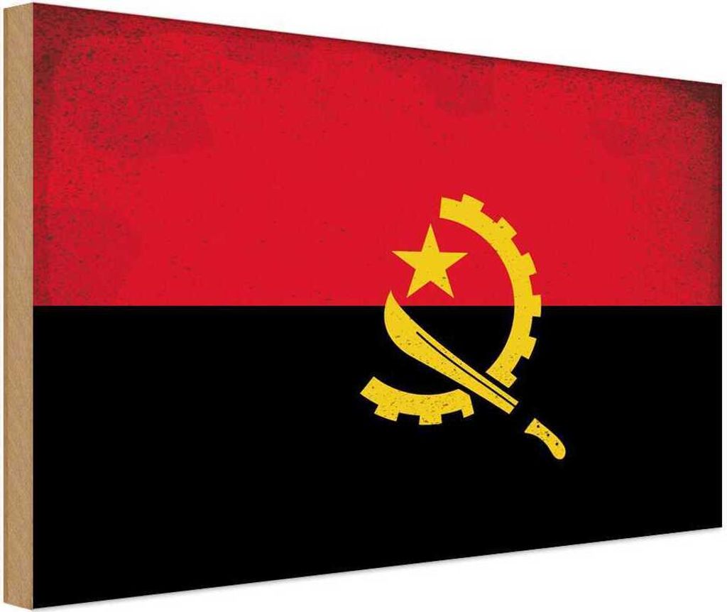vianmo Holzschild 12x18 cm Angola Vintage Flagge Fahne Produktbild 