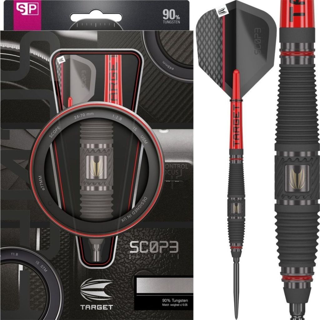 Target Darts Scope Steel Tip Dartpfeile 21G Barrel 03 - 90% Wolfram mit Swiss Point Spitzen