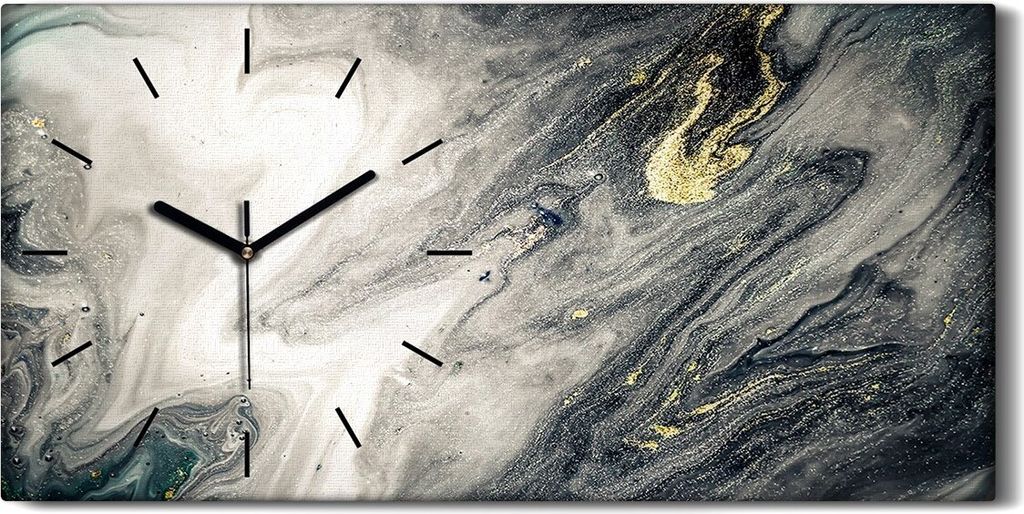 Wandbild Leinwand Bilder Wanduhr Geräuschlos 60x30 Malerei Abstrakte Kunst - schwarze Hände