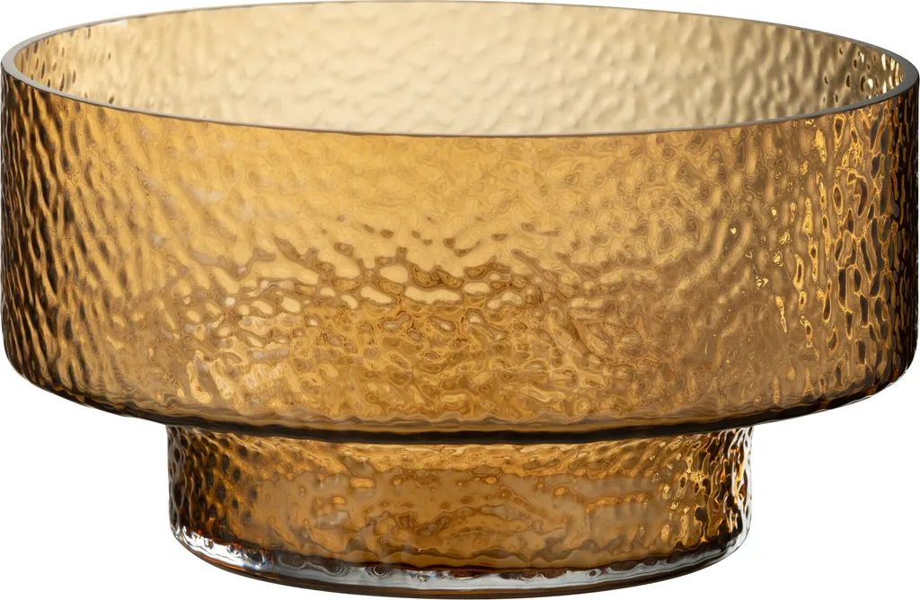 Petit Vase Bas Betty J-Line Marron : Déco Stable et Chic en Verre