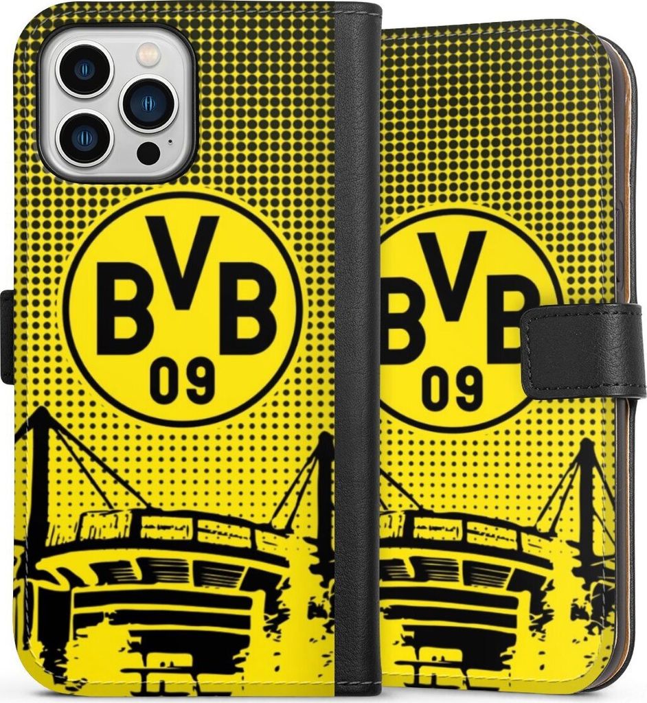 DeinDesign Klapphülle für Apple iPhone 13 Pro Max Handytasche Lederhülle Tasche BVB Borussia Dortmund Stadion