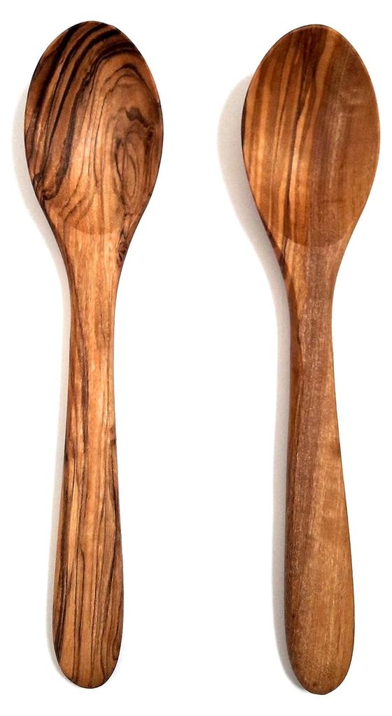 Löffel aus Olivenholz, unlackiert, 17 cm, 2 Stück
