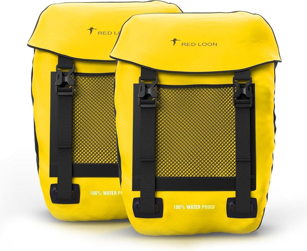 Fahrradtasche Pro Plus Packtasche Gepäckträgertasche Red Loon LKW-Plane wasserdicht, Farbe:gelb-schwarz, Anzahl:2x Fahrradtasche
