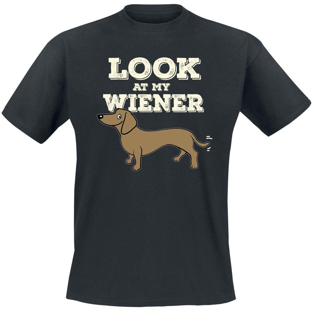 Tierisch T-Shirt Herren Look At My Wiener schwarz XXL