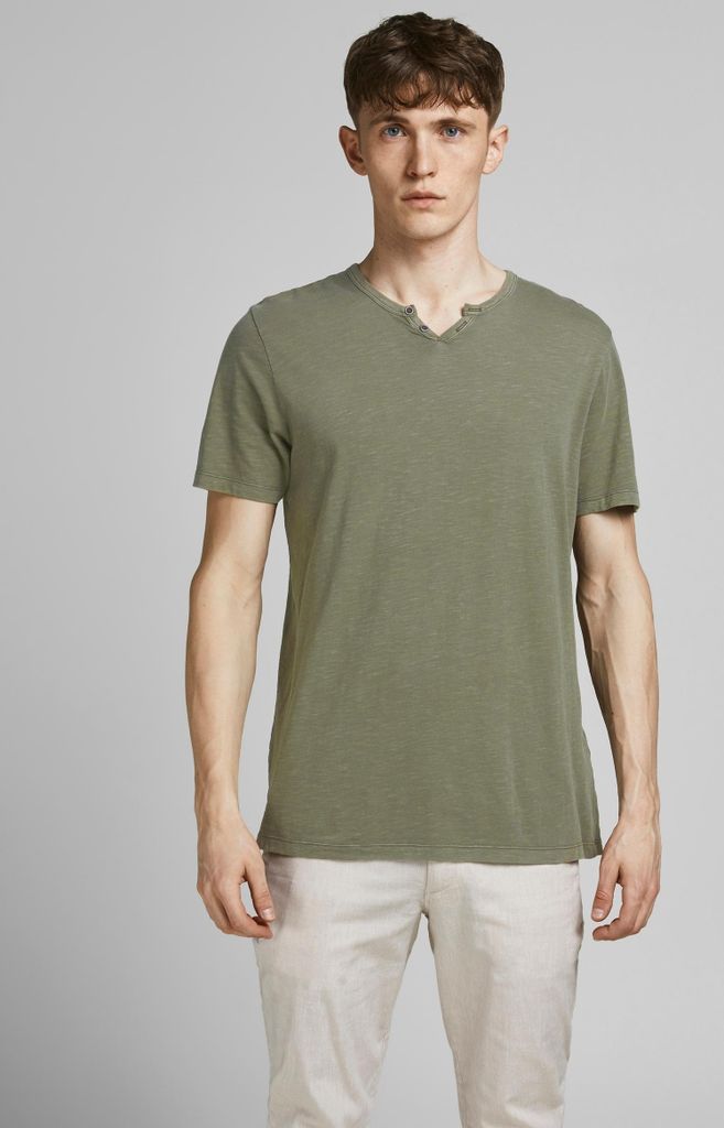 Jack & Jones Shirt Henley Shirt T-Shirt JJESPLIT NECK TEE