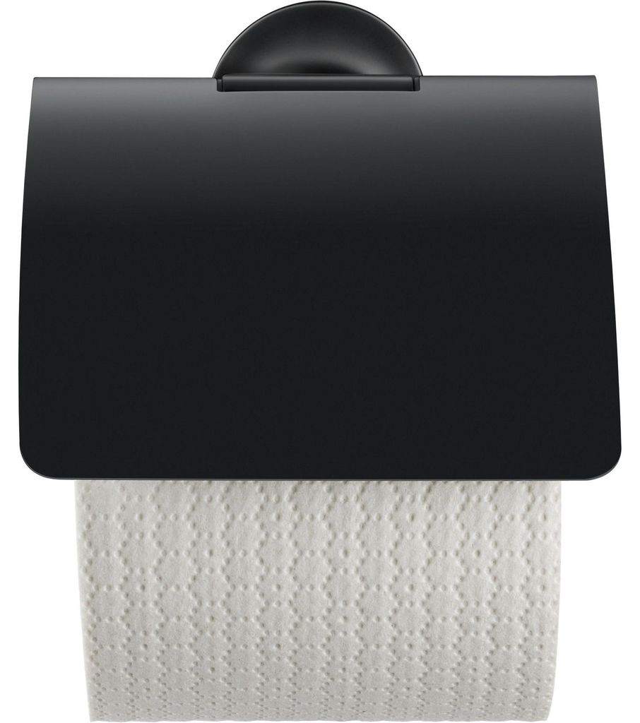 Duravit DU Papierrollenhalter mit Deckel Starck T, Schwarz Matt
