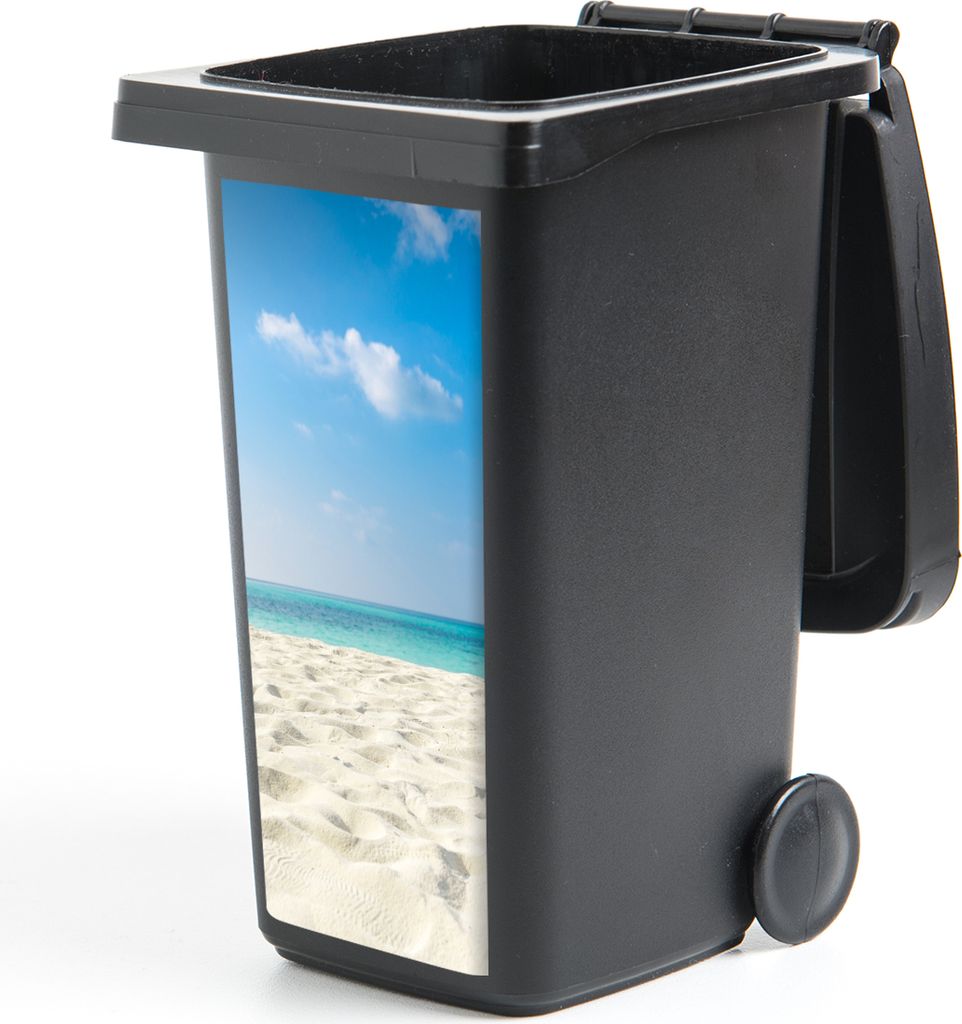 MuchoWow Mülltonnenaufkleber Tropisch - Strand - Meer 44x98 cm - Containeraufkleber - Aufkleber - Mülltonnen-Aufkleber