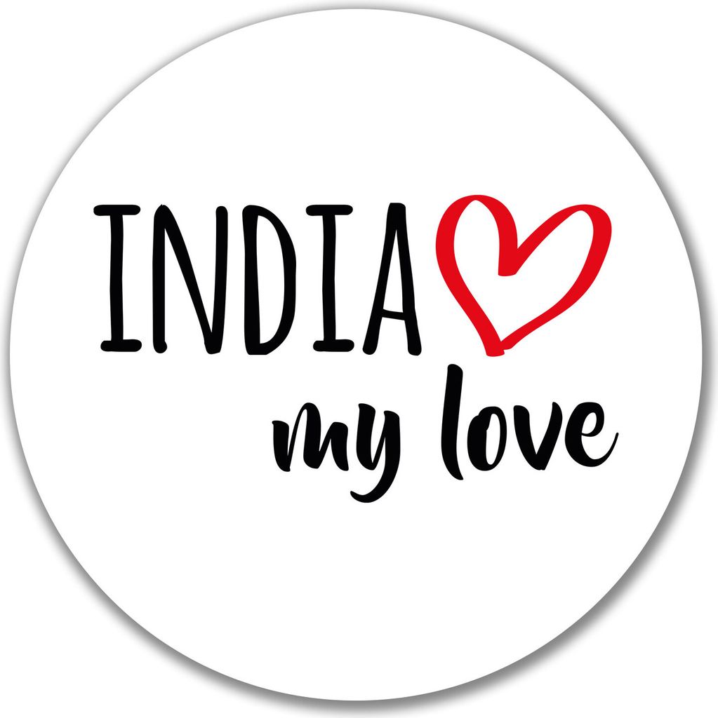 Huuraa Aufkleber India my love 10cm rund Sticker Geschenkidee