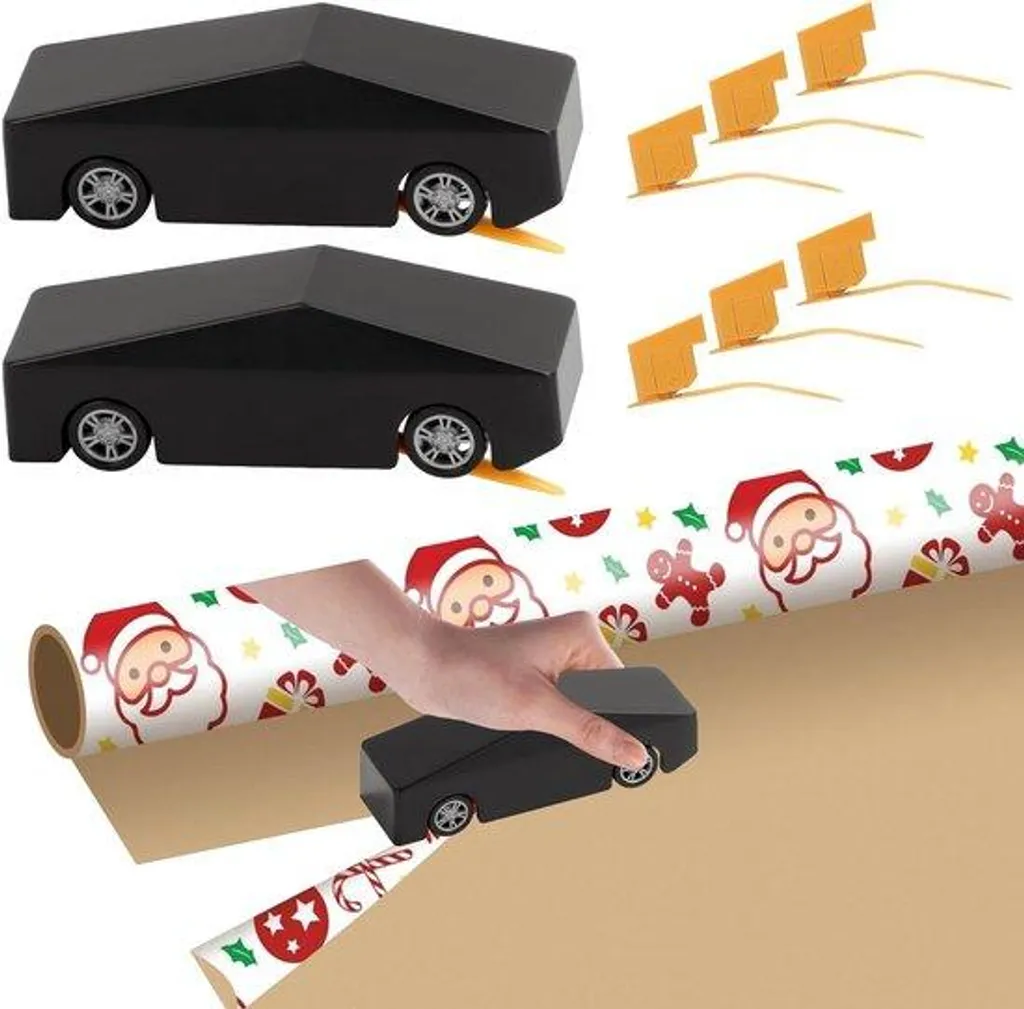 Découpeur de papier cadeau 6 lames en acier pour rouleau kraft - 2 unités