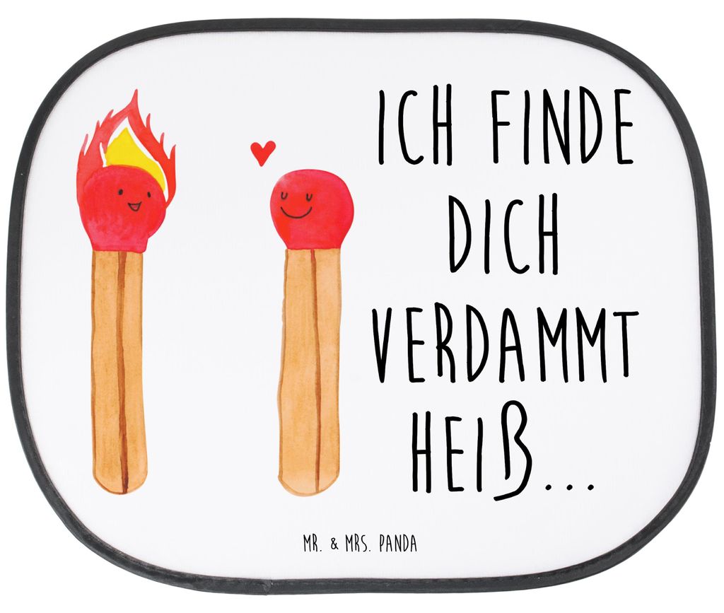 Mr. & Mrs. Panda Sonnenschutz Auto Streichhölzer - Weiß - Geschenk, blendschutz, Autoscheiben, Hitzeschutz, Sonnenblende, Liebesbeweis, Liebesges...