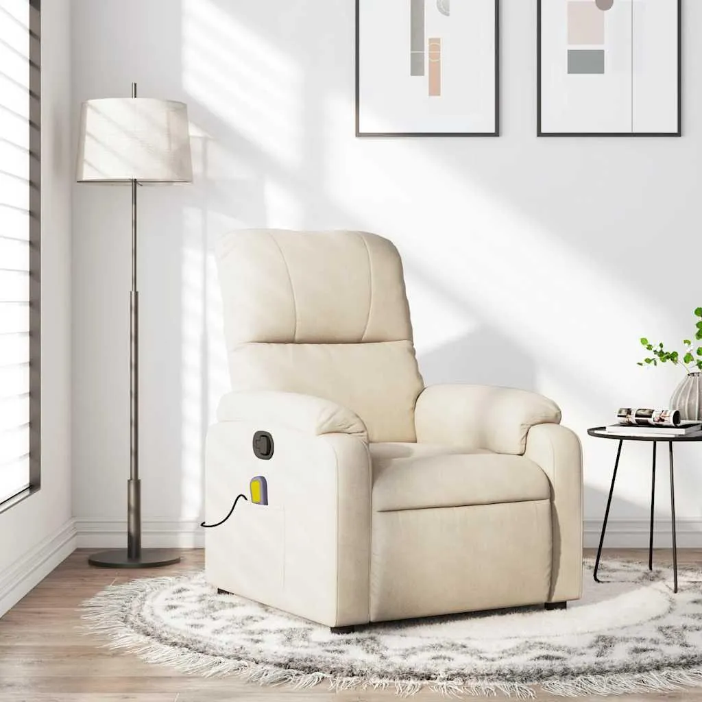 Fauteuil de massage Beige Microfibre - Design ergonomique et relaxant - 2