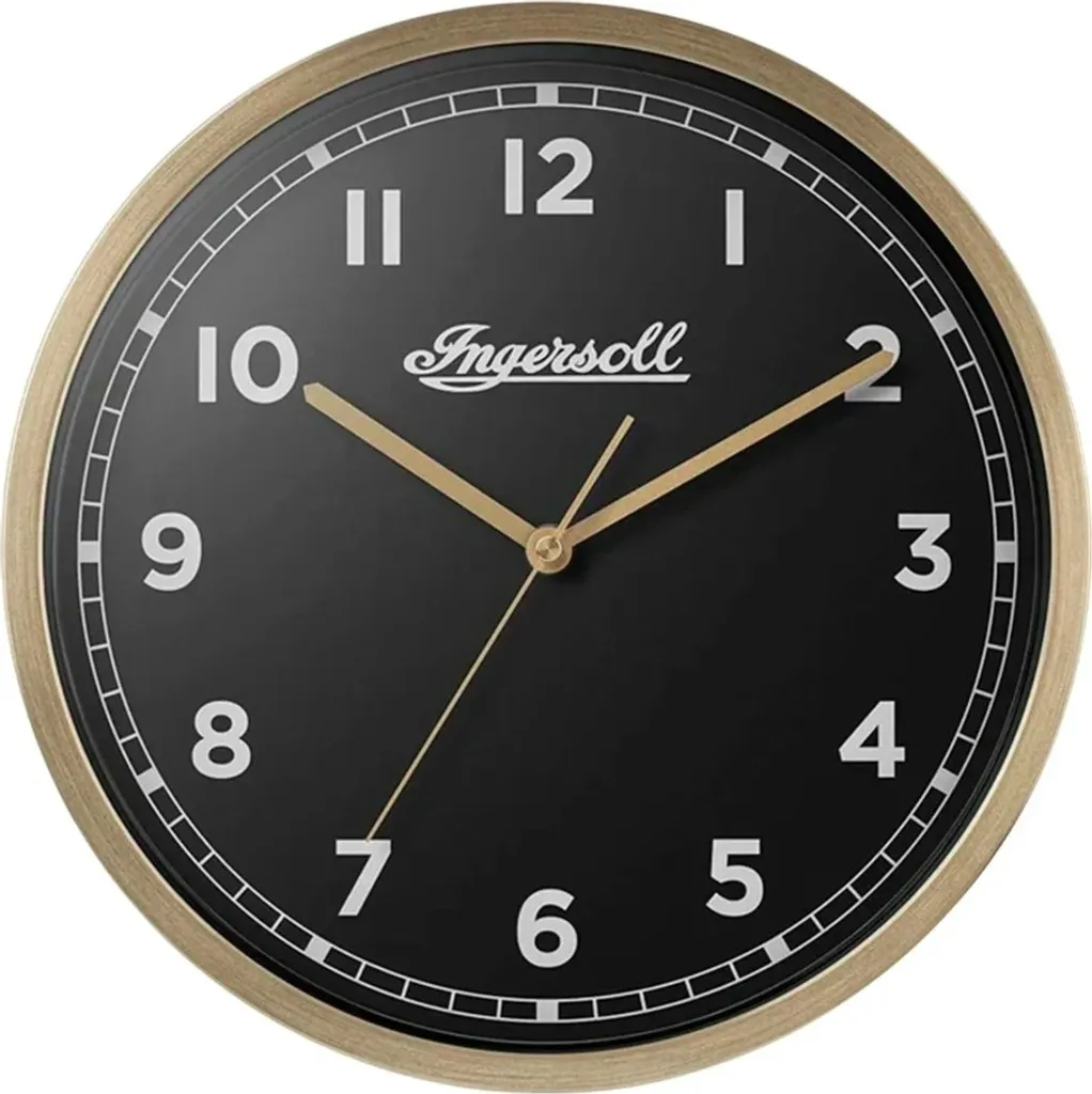 Horloge Murale Dorée 45 cm Look Rétro - Finition Métal Ingersoll Gold