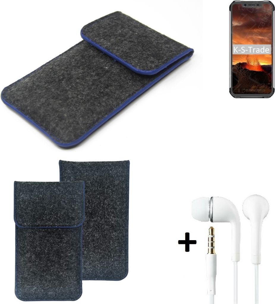 K-S-Trade Handy Schutz Hülle kompatibel mit Blackview BV9600E Schutzhülle Handyhülle Filztasche Pouch Tasche Case Sleeve Filzhülle dunkelgrau,