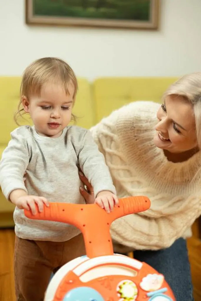 Pousseur bébé interactif TOYZ rose 2en1 table activités modulable - 18