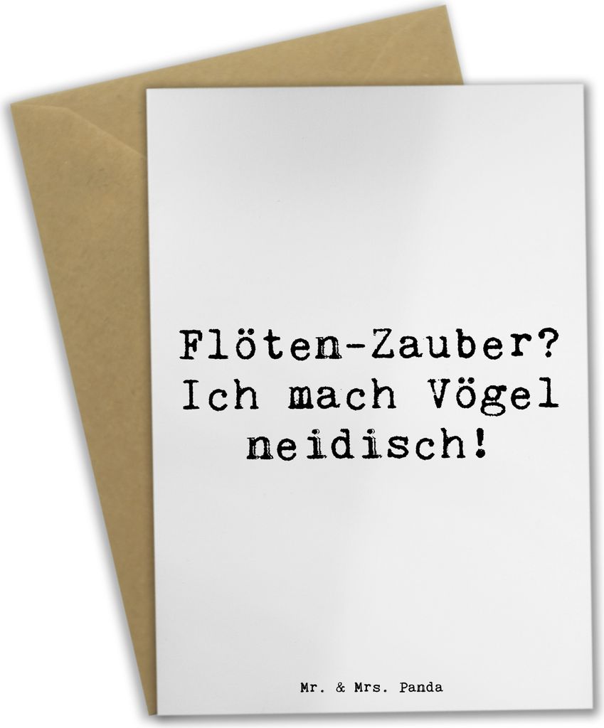Mr. & Mrs. Panda babykarte Spruch Flöte Zauber - Weiß - Produktbild 