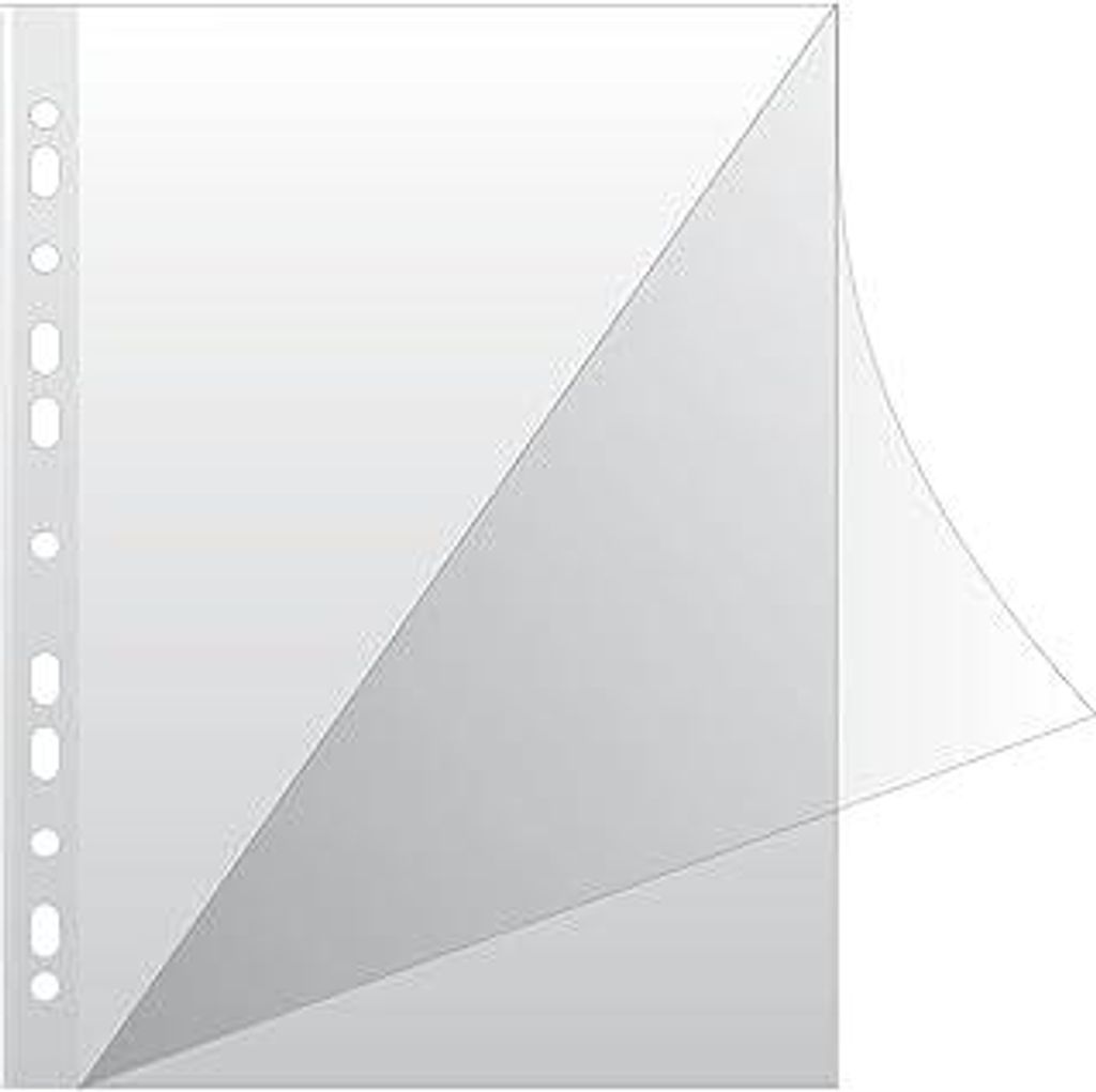 DONAU 1768950KG150-00 Prospekthüllen Typ top Oben und Links Offen Gelochte Klarsichthüllen für Dokumente Papiere Akten Ordner/ Öko PP 150 mikro...