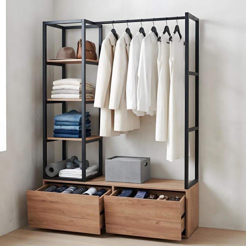 MinteLiv Offener Kleiderschrank System 120x180cm mit 2 Produktbild 