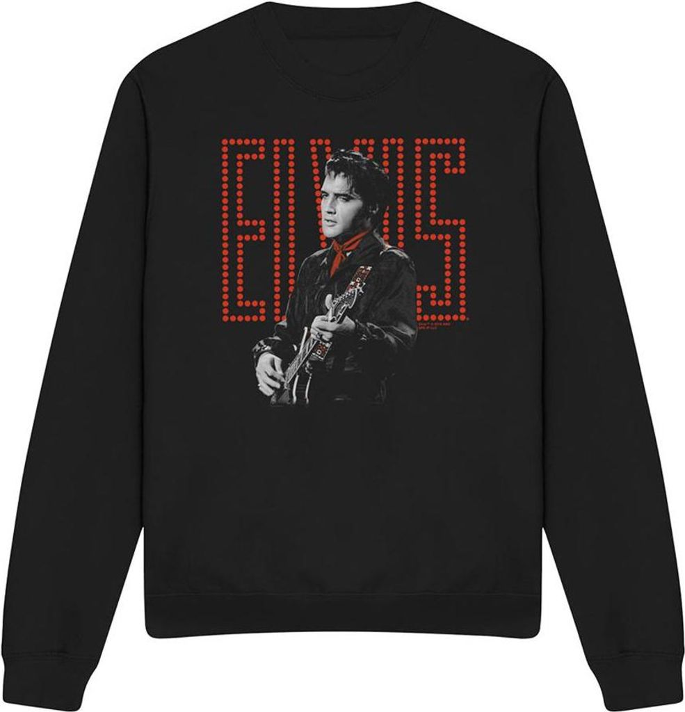 Elvis Presley - "Red Guitarman" Sweatshirt für Herren/Damen Uni TV32368 (S) (Schwarz)