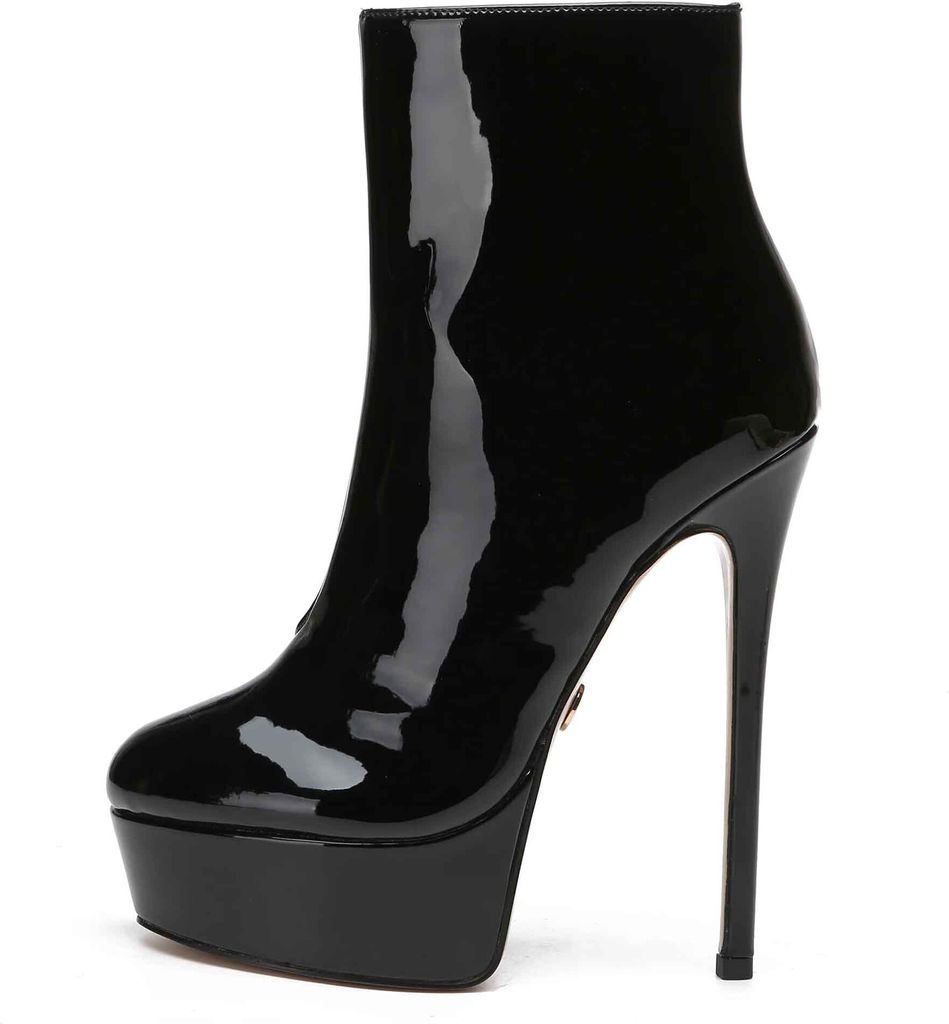 Giaro Stiefeletten in Übergrößen Schwarz SIDDY BLACK SHINY große Damenschuhe