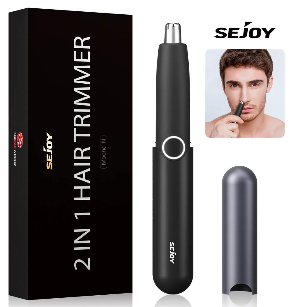 Tondeuse poils de nez rechargeable : fini les irritations - USB Noir Pro