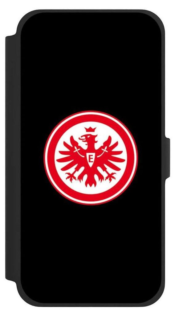 NIVOCASE Klapphülle für Apple iPhone 13 Pro Max Handyhülle aus Kunst Leder NIVOflip schwarz Adler Eintracht Frankfurt SGE