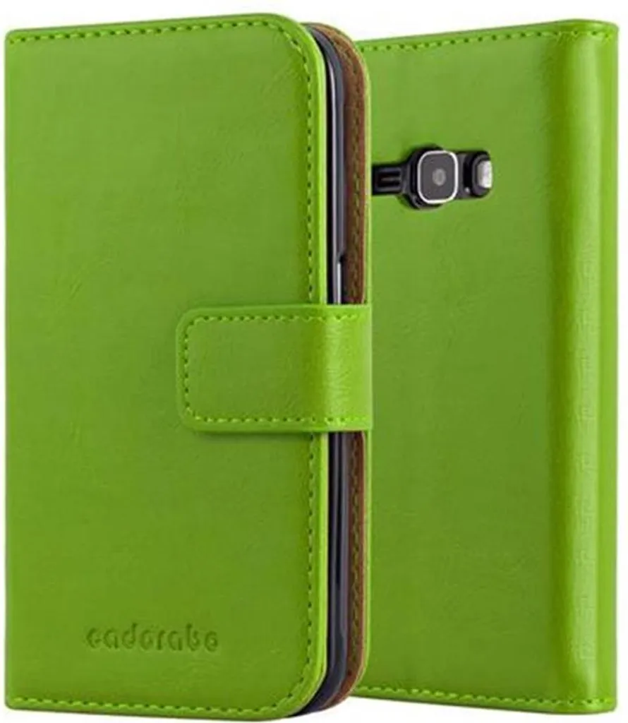 Cadorabo cover per Samsung Galaxy J1 2016 cover protettiva in verde cellulare cover libro case case case lusso
