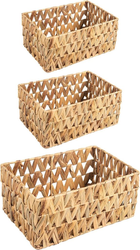 Aufbewahrungskorb TONOA 3er Set natur - stapelbar Produktbild 