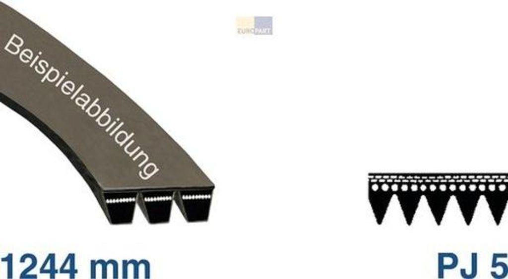 Europart Keilrippenriemen 1244 PJ 5 Bauknecht 481990800307 ALTERNATIVE für Waschmaschine