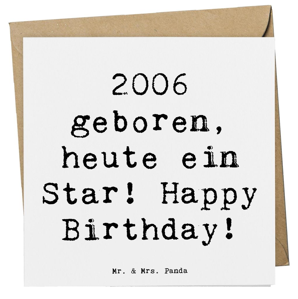 Mr. & Mrs. Panda faltkarte Spruch 2006 Geburtstag Star - Weiß - Geschenk, Geburtstagsparty, Happy Birthday, Glückwunschkarte, Alter, Schenken, do...